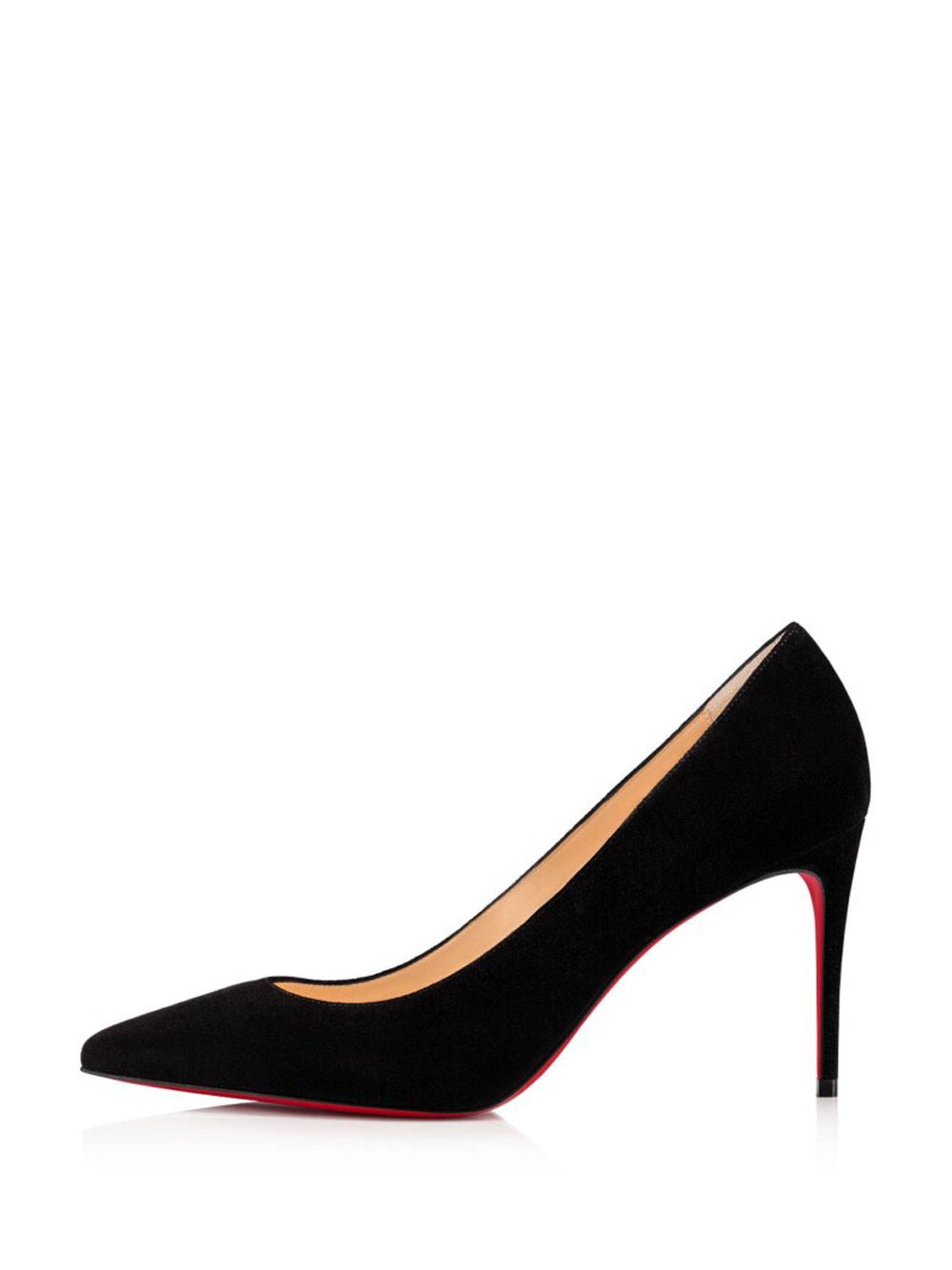 Elegant Black Suede Pumps with Signature Red Sole