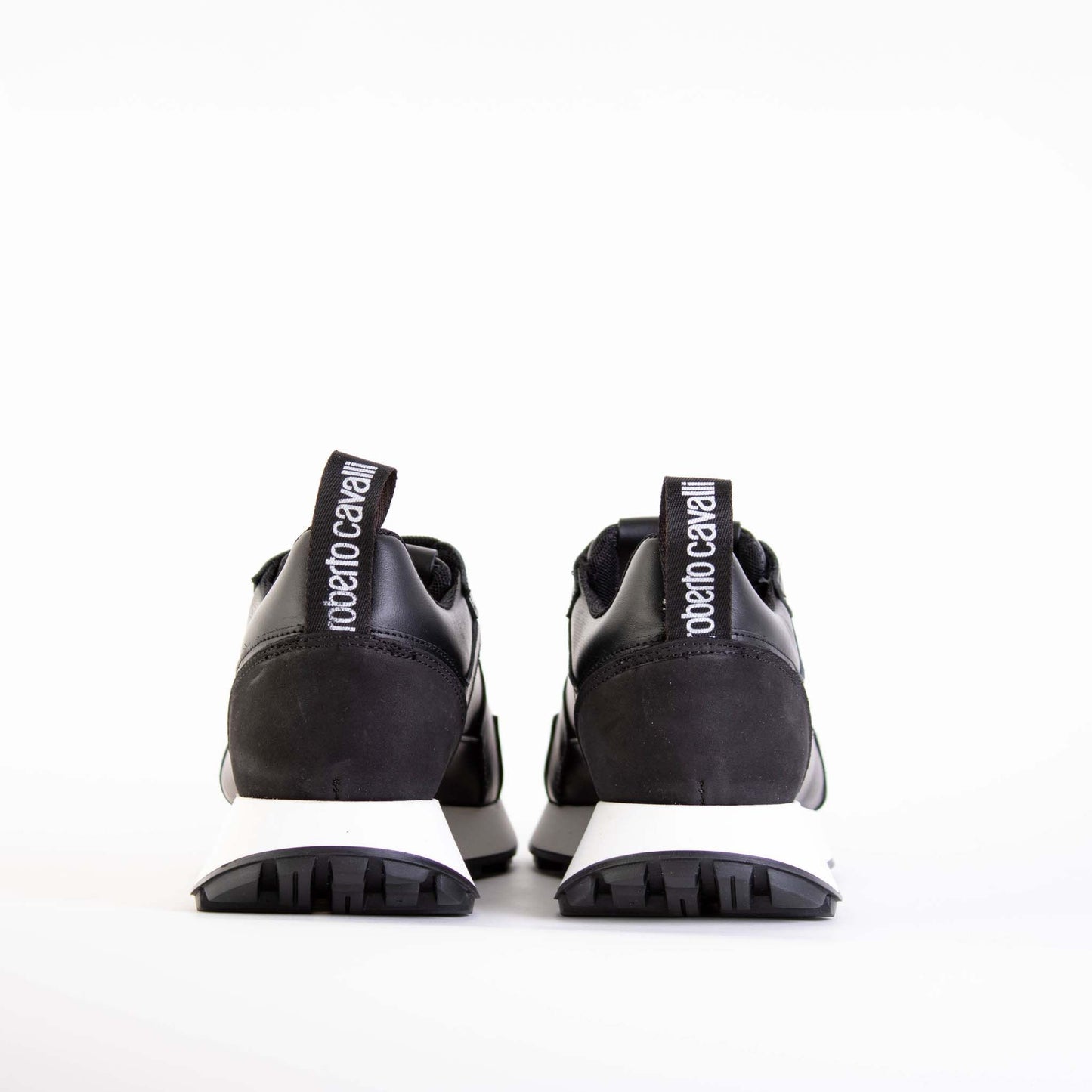 Elegant Black Leather Sneakers with Italian Craftsmanship