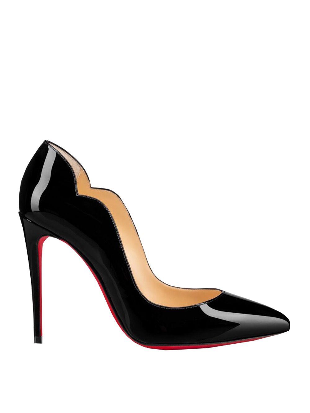 Elegant Black Leather Heels with Iconic Red Sole