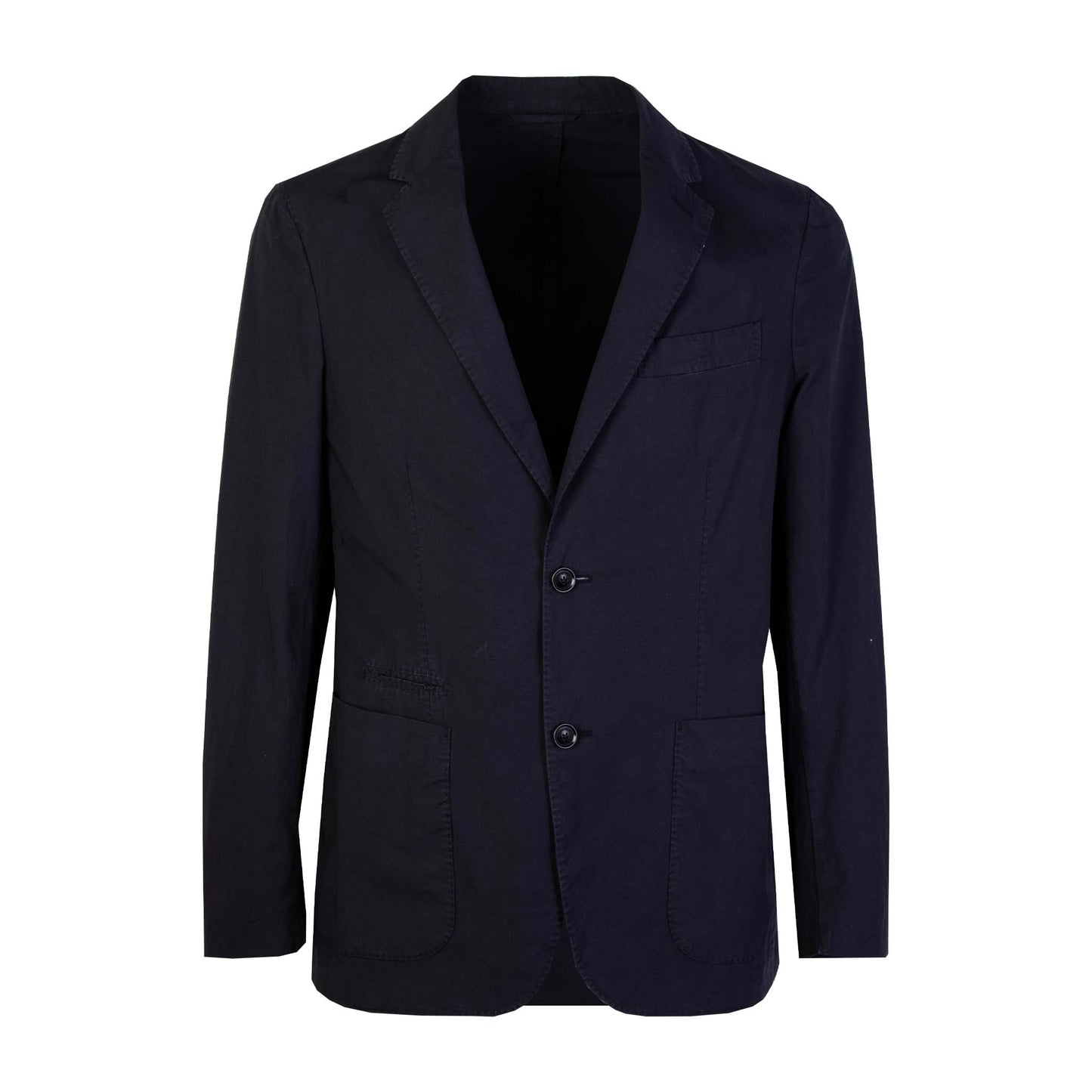 Blue Two-Button Cotton Jacket