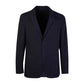 Elegant Blue Cotton Two-Button Jacket