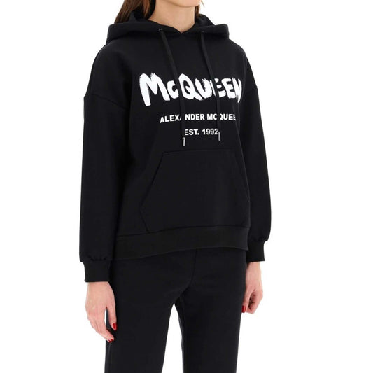 Elegant Oversized Graffiti Logo Hoodie