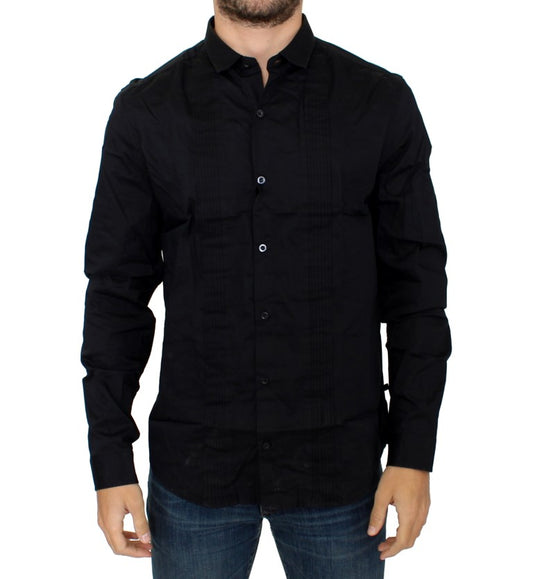 Sleek Black Slim Fit Casual Shirt