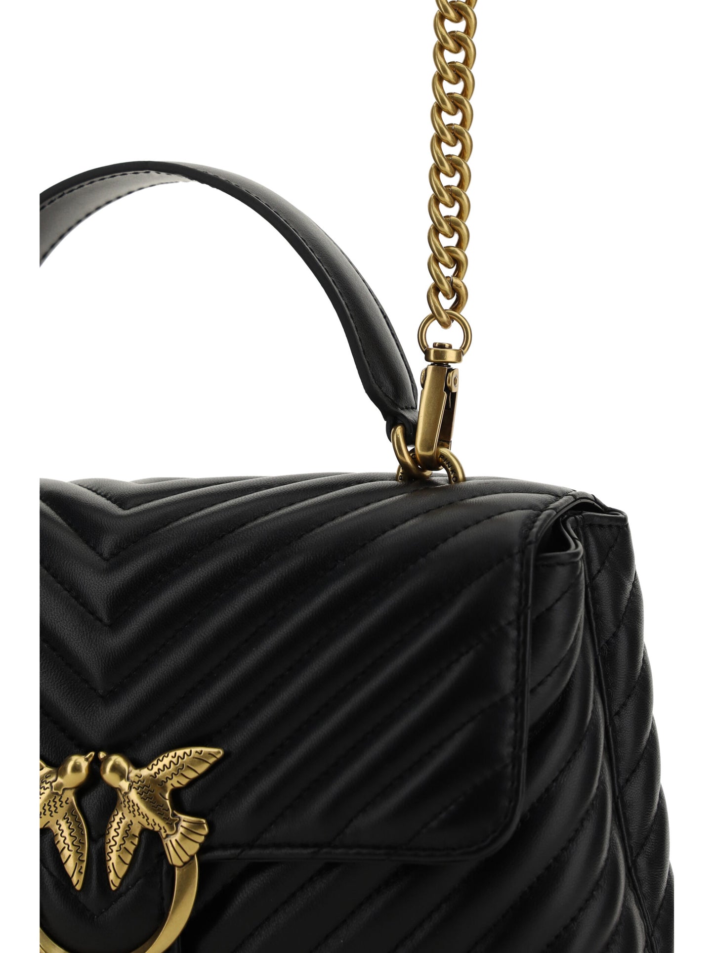 Elegant Black Quilted Calfskin Handbag