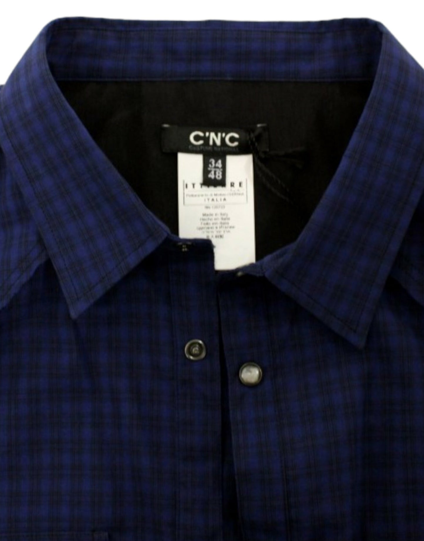 Blue checkered cotton shirt