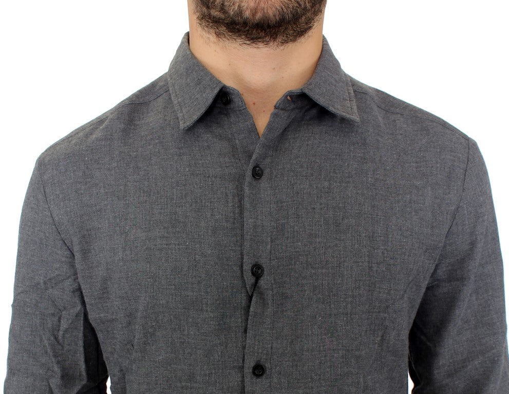 Sleek Slim Fit Charcoal Casual Shirt