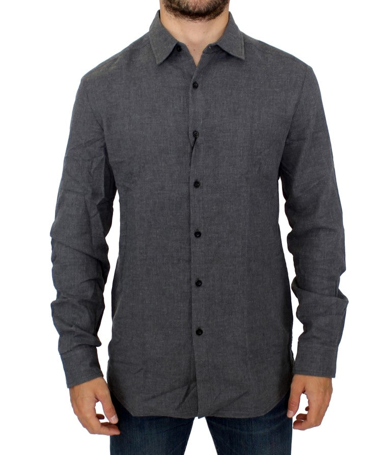 Sleek Slim Fit Charcoal Casual Shirt