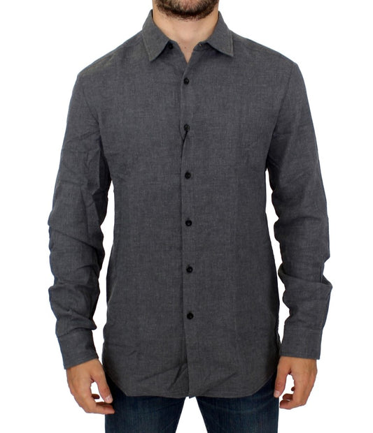 Sleek Slim Fit Charcoal Casual Shirt