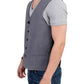 Gray cotton blend casual vest