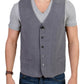 Gray cotton blend casual vest