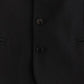 Black wool blend casual vest