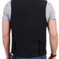 Black wool blend casual vest