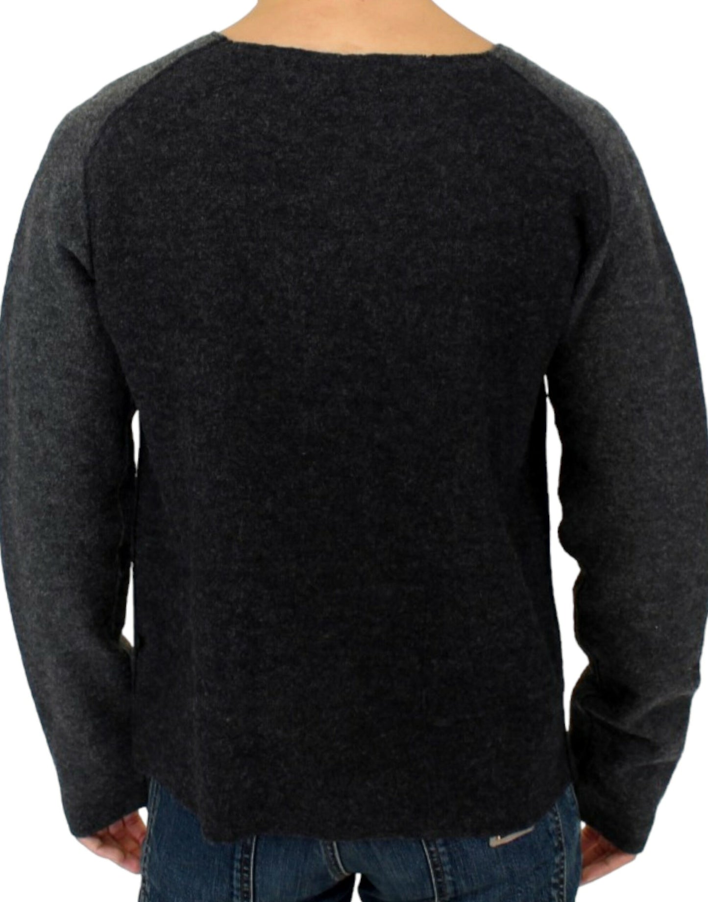 Gray wool crewneck sweater