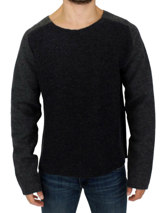 Gray wool crewneck sweater