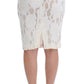 Elegant White Knee-Length Pencil Skirt