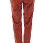 Brown Corduroys Straight Logo Casual Pants