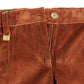 Brown Corduroys Straight Logo Casual Pants