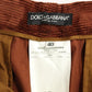 Brown Corduroys Straight Logo Casual Pants