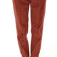 Brown Corduroys Straight Logo Casual Pants