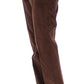 Brown Corduroys Straight Logo Casual Pants