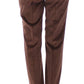 Brown Corduroys Straight Logo Casual Pants