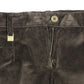 Brown Corduroys Straight Logo Casual Pants