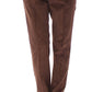 Brown Corduroys Straight Logo Casual Pants