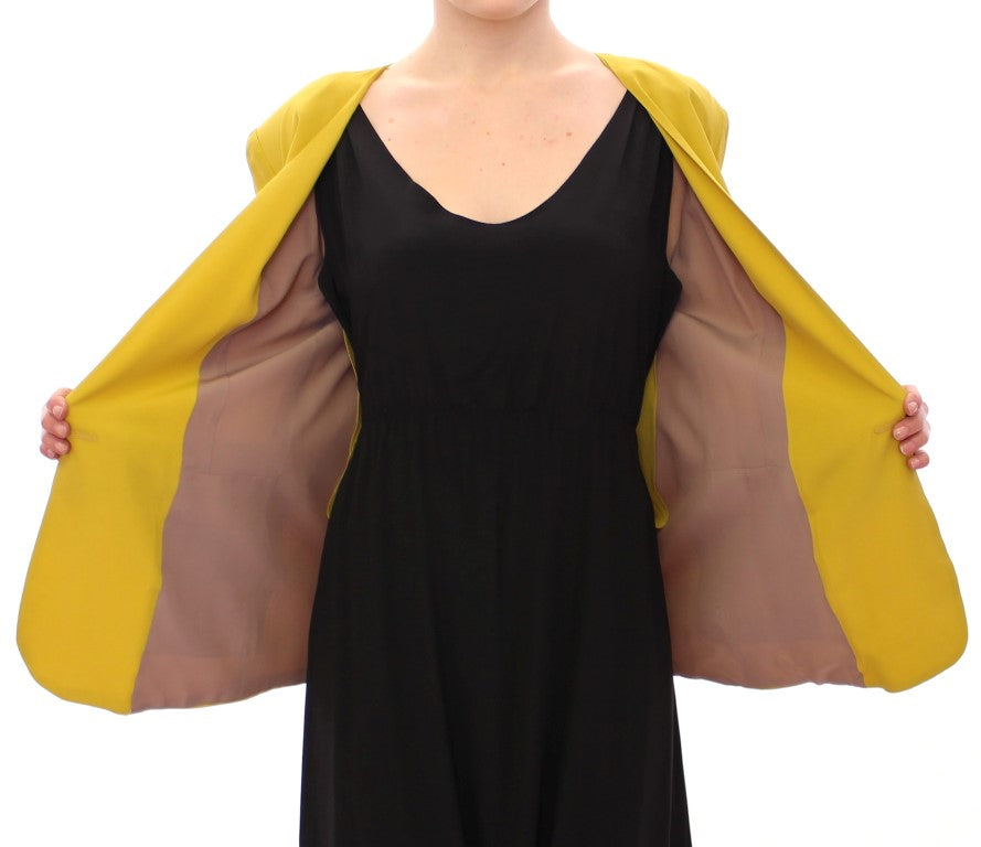 Elegant Mustard Silk Blend Jacket