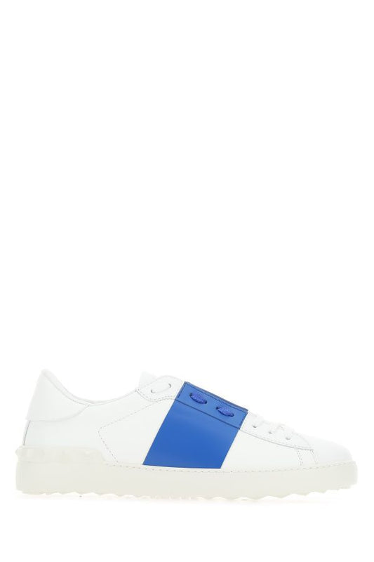 Sleek White Calf Leather Low-Top Sneakers