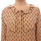 Pink Long Sleeve Button Front Blouse Shirt