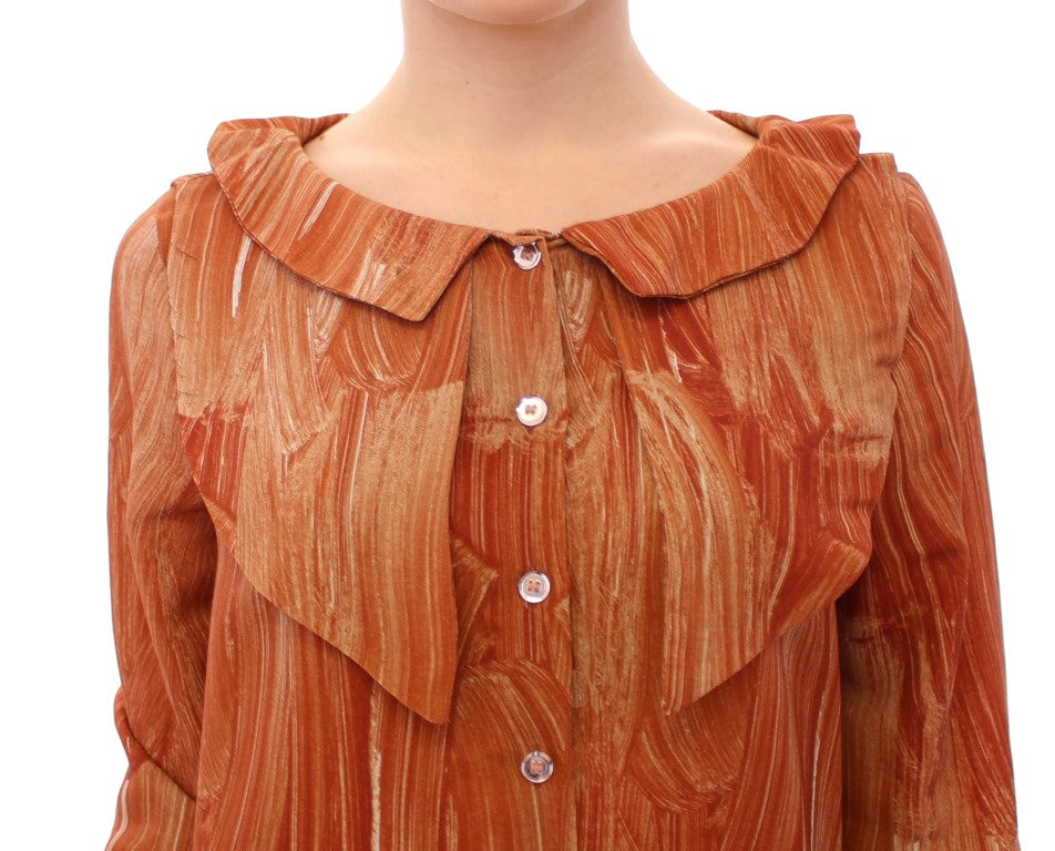 Elegant Orange Viscose Blouse