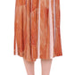 Brown Orange Below Knee Full Skirt