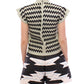 Chic Green Nappa Leather Zipper Vest Top