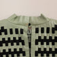 Chic Green Nappa Leather Zipper Vest Top