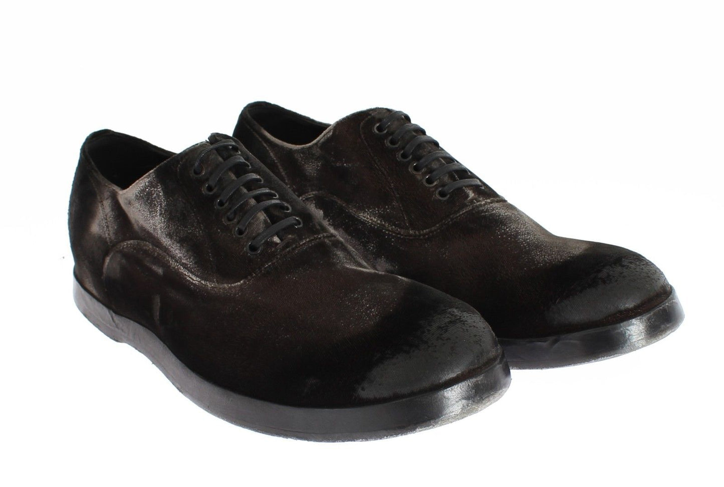 Elegant Brown Velvet Vintage Lace-Up Shoes