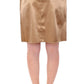Elegant Gold-Tone Midi Pencil Skirt
