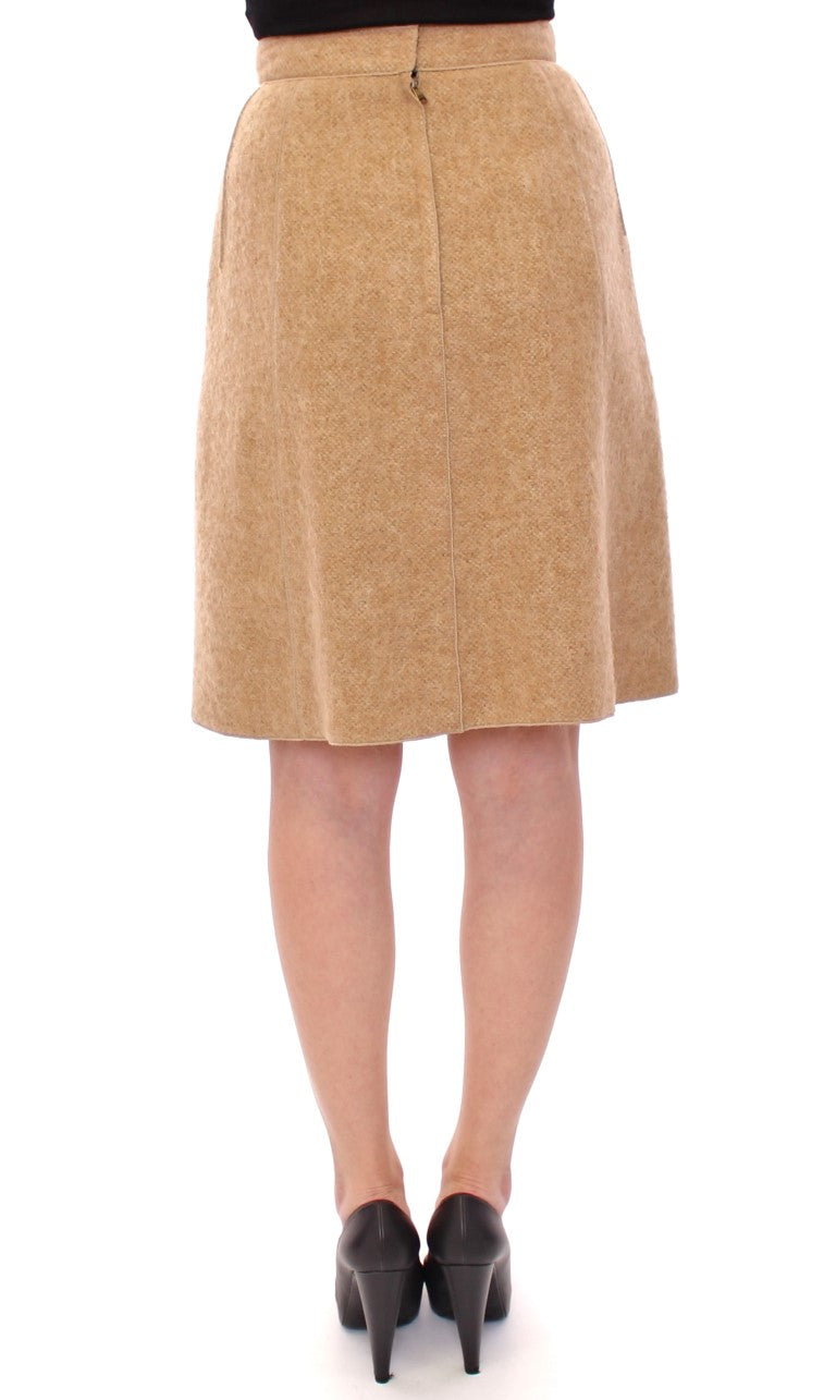 Elegant Beige Pencil Skirt