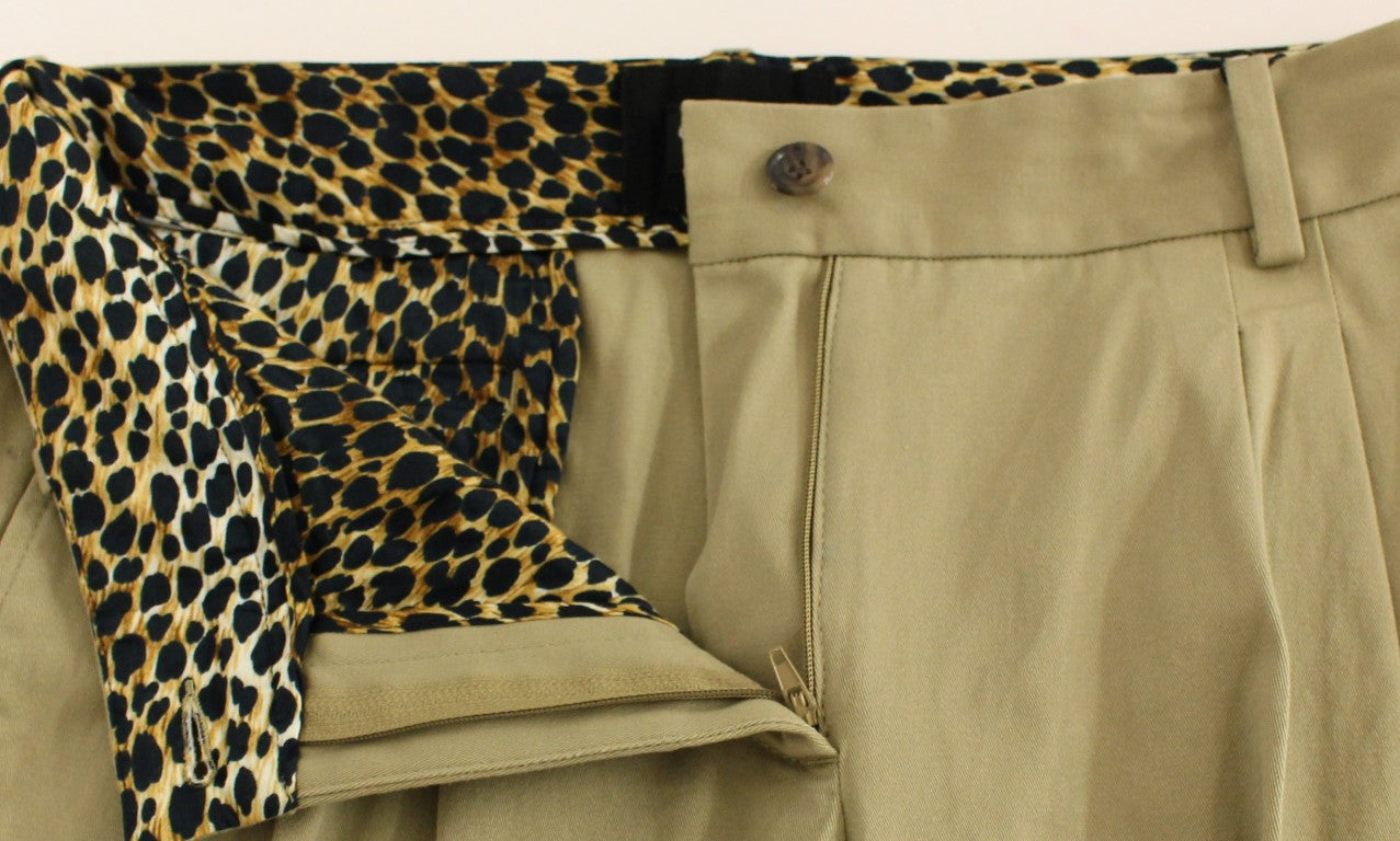 Chic Beige Cotton Blend Trousers