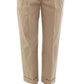 Chic Beige Cotton Blend Trousers
