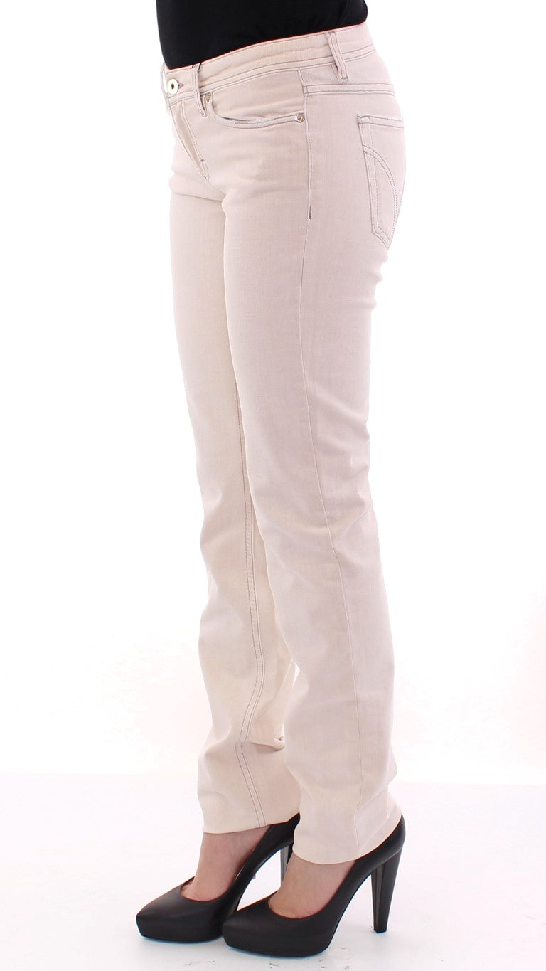 Chic Beige Cotton Blend Pants