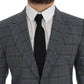 Blue Checkered Slim Fit Blazer Jacket