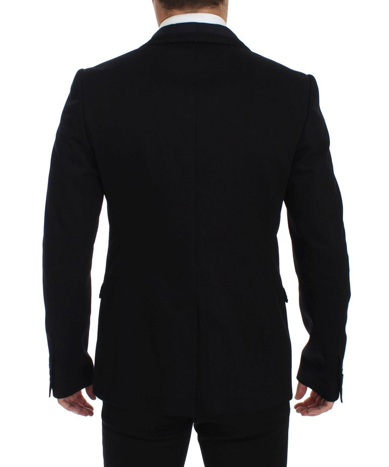 Elegant Black Mens Torero Blazer & Vest Duo