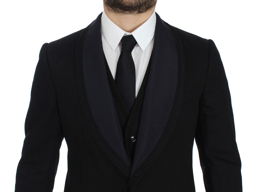 Elegant Black Mens Torero Blazer & Vest Duo