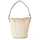 Brooke Medium Pebbled Leather Bucket Messenger Crossbody Handbag (Bisque)