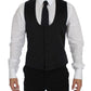 Elegant Black and White Slim Fit Silk Blend Suit