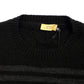 Elegant Black Striped Crewneck Sweater