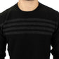 Elegant Black Striped Crewneck Sweater