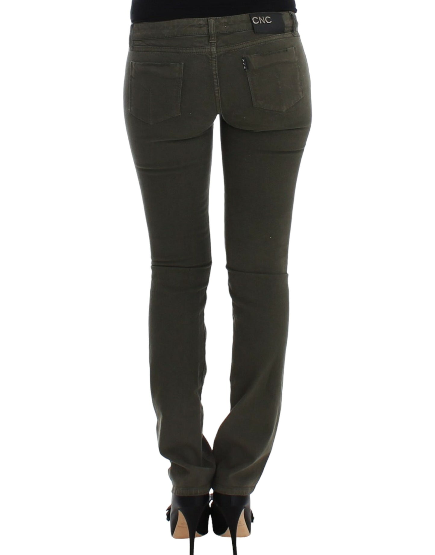 Green slim leg jeans