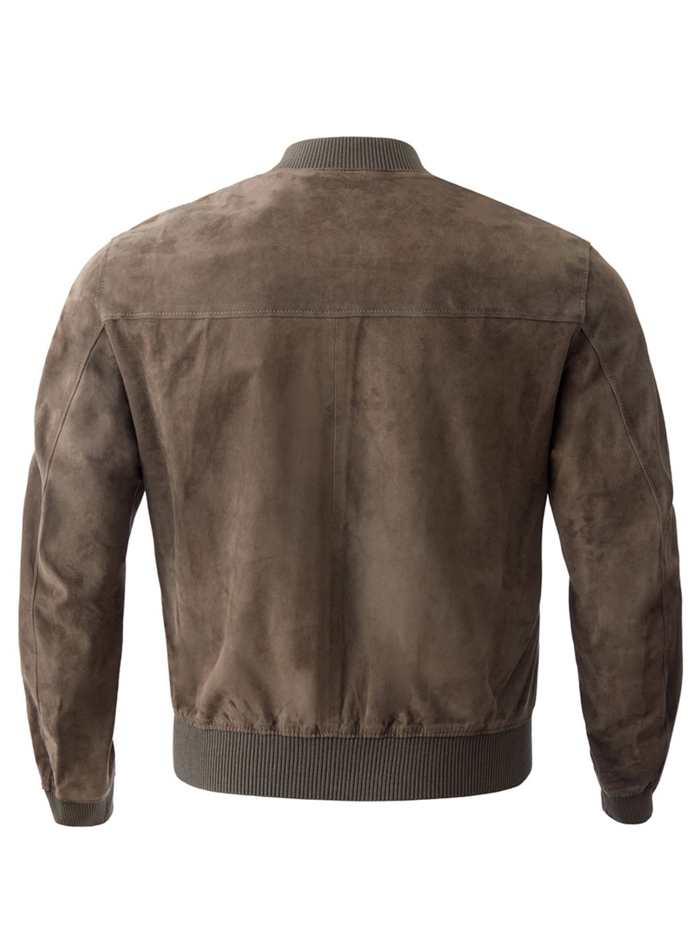 Elegant Suede Brown Bomber Jacket