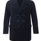 Elegant Blue Wool Double Breasted Peacoat